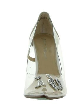 Betsey Johnson Clear Patent Slingback Pump with Silver Crystal Accent